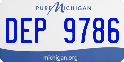 MI license plate DEP9786