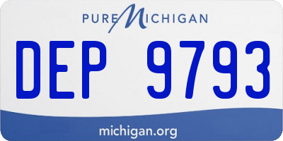 MI license plate DEP9793