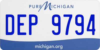 MI license plate DEP9794