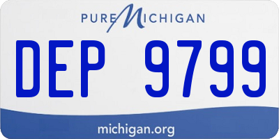 MI license plate DEP9799