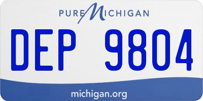 MI license plate DEP9804