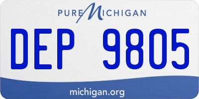 MI license plate DEP9805