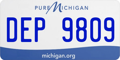 MI license plate DEP9809