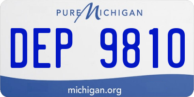 MI license plate DEP9810