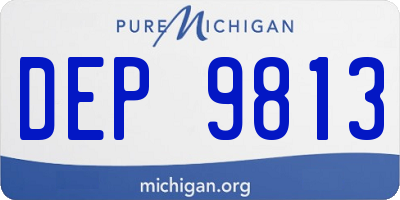 MI license plate DEP9813