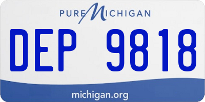 MI license plate DEP9818