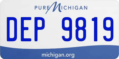 MI license plate DEP9819