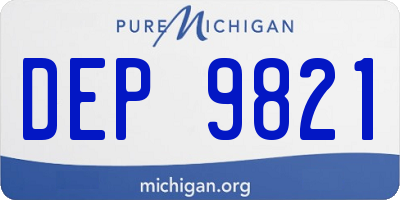MI license plate DEP9821