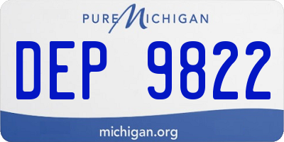 MI license plate DEP9822