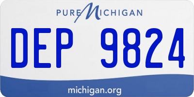 MI license plate DEP9824