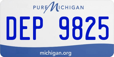 MI license plate DEP9825