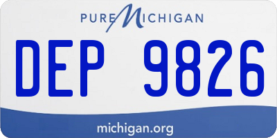 MI license plate DEP9826