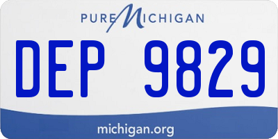 MI license plate DEP9829