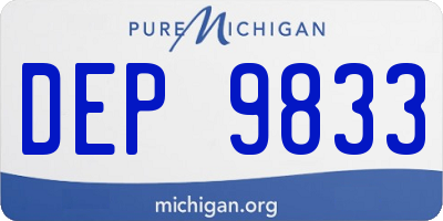 MI license plate DEP9833