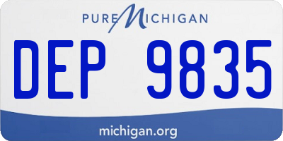 MI license plate DEP9835