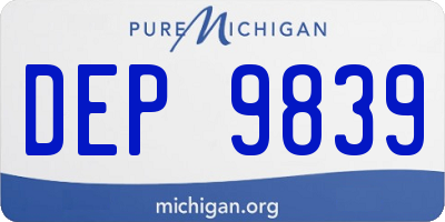 MI license plate DEP9839