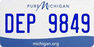 MI license plate DEP9849