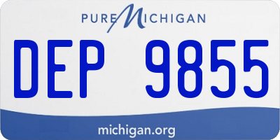 MI license plate DEP9855