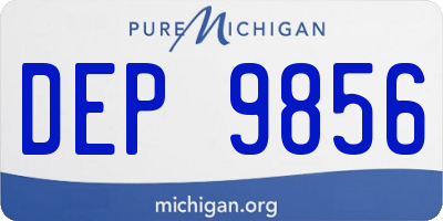MI license plate DEP9856