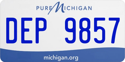 MI license plate DEP9857