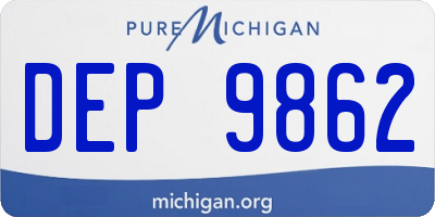 MI license plate DEP9862