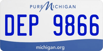 MI license plate DEP9866