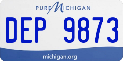 MI license plate DEP9873