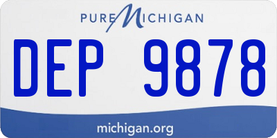 MI license plate DEP9878