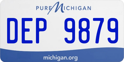MI license plate DEP9879