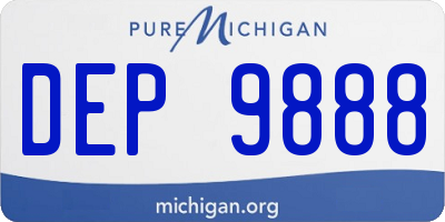 MI license plate DEP9888