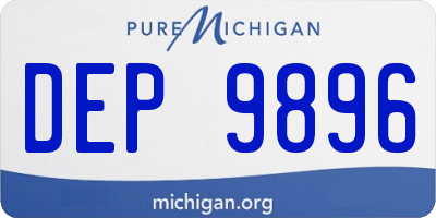 MI license plate DEP9896