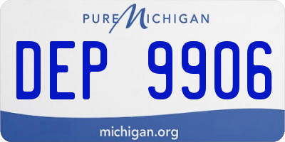 MI license plate DEP9906
