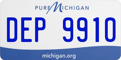 MI license plate DEP9910