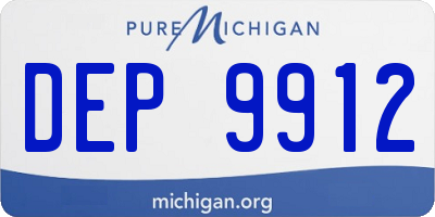 MI license plate DEP9912