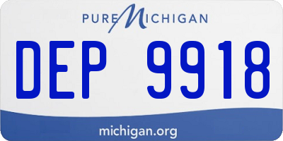 MI license plate DEP9918