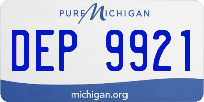 MI license plate DEP9921