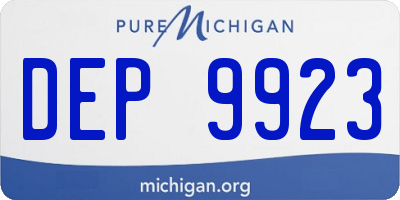 MI license plate DEP9923