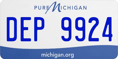 MI license plate DEP9924