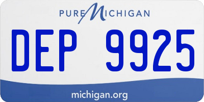 MI license plate DEP9925