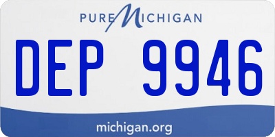 MI license plate DEP9946