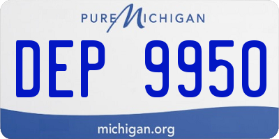 MI license plate DEP9950