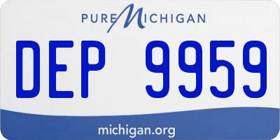 MI license plate DEP9959