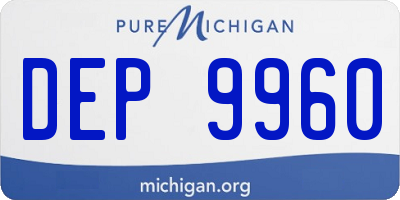 MI license plate DEP9960