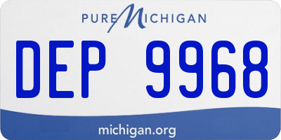 MI license plate DEP9968