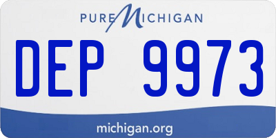 MI license plate DEP9973