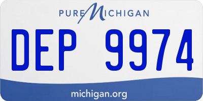 MI license plate DEP9974