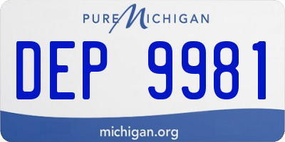 MI license plate DEP9981