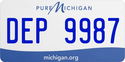 MI license plate DEP9987