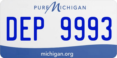 MI license plate DEP9993