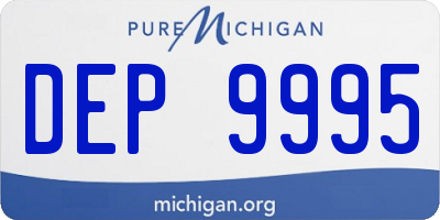 MI license plate DEP9995